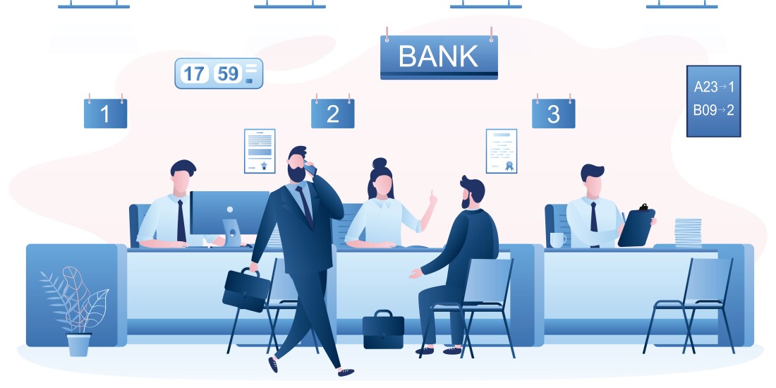 Bank worker illustration